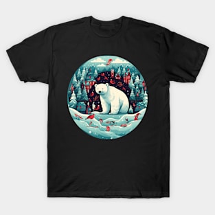 Polar Bear in Ornament, Love Bears T-Shirt